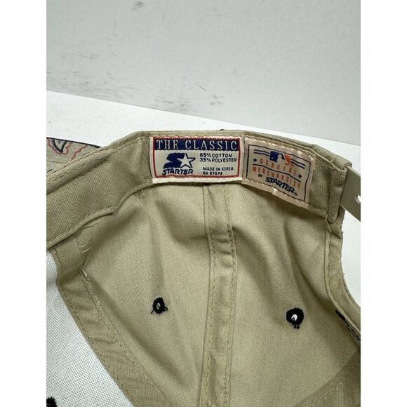 Vtg 1990s Starter MLB Atlanta Braves Paisley UnderBrim Letterman A Snapback Hat - Picture 6 of 7